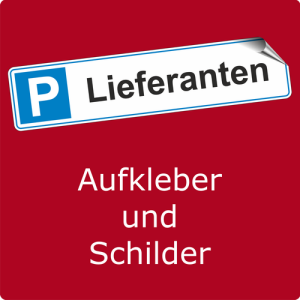 Aufkleber Parkplatz Lieferanten mit Piktogramm im Kennzeichenformat